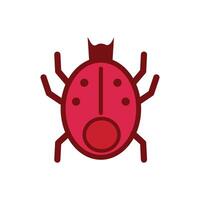 Ladybug flat color icon. Isolated on white background. illustration. Animal design elements in a flat style. Cartoon animals vector