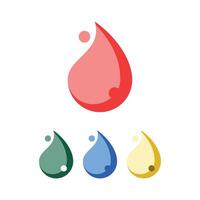 Colorful water drop icon set on white background. Blood drop icon isolated on white background for your web and mobile app design, Blood drop logo concept. vector