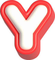 Letter Y, 3d rendering uppercase alphabet png