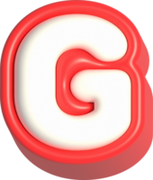 Letter G, 3d rendering uppercase alphabet png