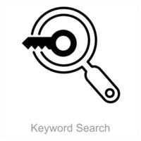 Keyword Search and find icon concept vector