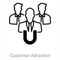 Customer Attraction and attract icon concept vector