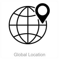 Global Location and map icon concept vector