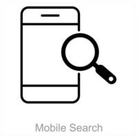 Mobile Search and app icon concept vector