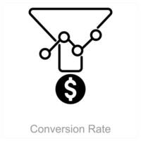 Conversion Rate and conversion icon concept vector