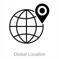 Global Location and map icon concept vector