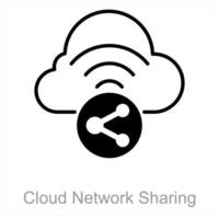 Cloud Network Sharing and cloud transfer icon concept vector