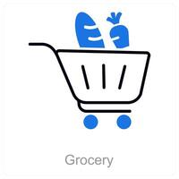 Grocery and fruits icon concept vector