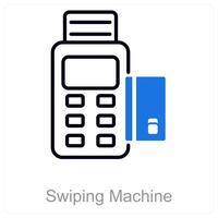Swiping Machine and swipe icon concept vector