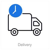 Delivery Location and parcel icon concept vector