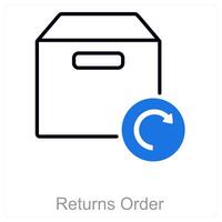 Returns Order and return icon concept vector