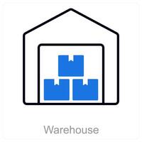 Warehouse and boxes icon concept vector