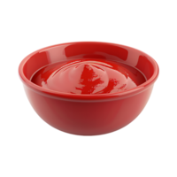 Red Ketchup in a Bowl on Transparent Background png