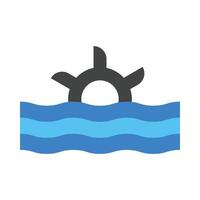 Tidal Power Icon Design vector