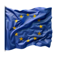 European Union Waving Flag on Transparent Background png