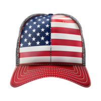 USA Flagge auf Deckel oder Hut auf transparent Hintergrund png