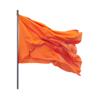 Solid Color Waving Flag on Flagpole on Transparent Background png