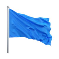 Solid Color Waving Flag on Flagpole on Transparent Background png