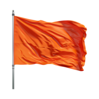 Solid Color Waving Flag on Flagpole on Transparent Background png