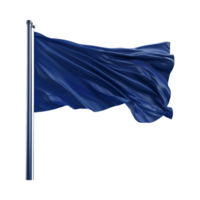 Solid Color Waving Flag on Flagpole on Transparent Background png