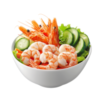 Seafood shrimps and vegetable on Transparent Background png