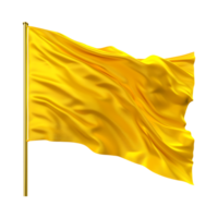 Solid Color Waving Flag on Flagpole on Transparent Background png