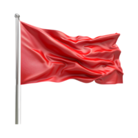 Solid Color Waving Flag on Flagpole on Transparent Background png