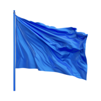 Solid Color Waving Flag on Flagpole on Transparent Background png
