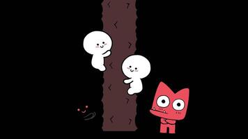 Animated Fun Spirit Climbing Thorny Tree - Transparent Background video