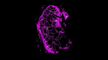Neon frame effect map of Qatar, glow, black background. video
