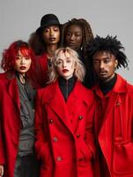 Group portrait of fashion trendsetters photo