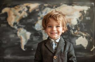 Young Boy in Suit Smiling photo