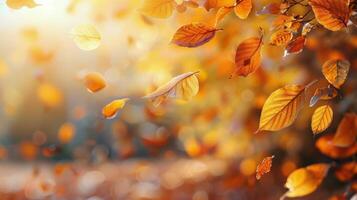 Leaves Flying in the Air photo