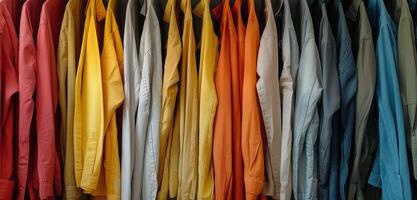 Shirts Hanging on Rack photo