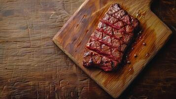 Juicy Steak With Rosemary Sprig photo