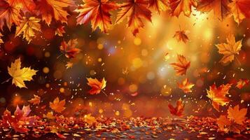 Leaves Flying in the Air photo