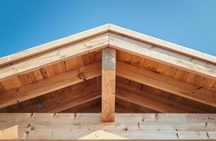 House Under Construction With Blue Sky photo