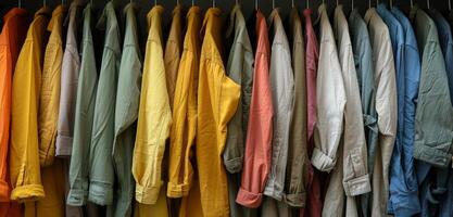 Shirts Hanging on Rack photo