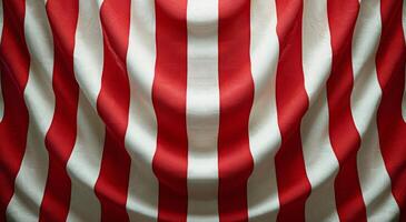 Red And White Striped Curtains With Draped Valance photo
