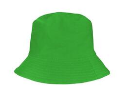 Green bucket hat isolated on white background photo