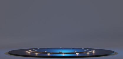 neon light circle background neon color scene light circle neon room empty stage photo