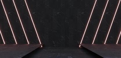 Neon tube background neon colors rectangular scene neon room empty stage photo