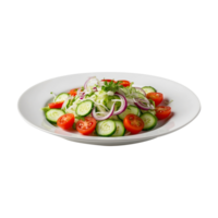 Nutritious Onion Salad Plate with Tomato Cucumber Lettuce png
