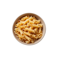 a bowl of pasta with a leaf and a green leaf on the top. isolated on transparent background png