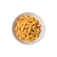 a bowl of pasta with a leaf and a green leaf on the top. isolated on transparent background png