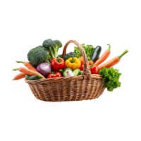 Healthy food in basket. different fruits and vegetables, Potatoes, tomatoes, onions, isolated On A transparent Background png