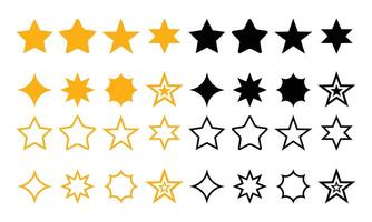 icon set of stars with different variations vector