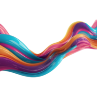 3D Render of Futuristic Colorful Flowing Shape isolated on transparent background png