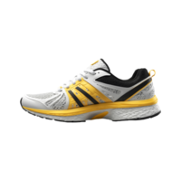 unique and Aesthetically colorful details of the upper mesh yellow Premium Running Sports shoes, sneakers Isolated on a transparent background png