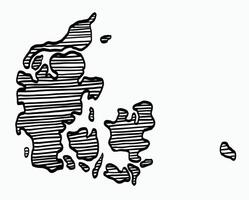 Doodle freehand drawing of Denmark map. vector
